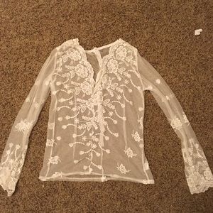 White lace long sleeve